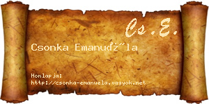 Csonka Emanuéla névjegykártya